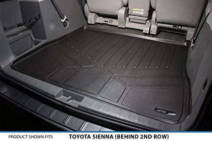 SMARTLINER All Weather Custom Fit Cargo Trunk Liner Floor Mat Behind 2nd Row for 2011-2012 Toyota Sienna - color: Toyota Sienna 2011 - 2012