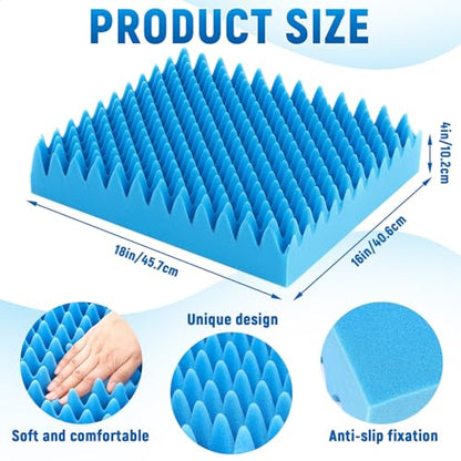 Geiserailie 2 Pcs Egg Foam Pad Eggs Chair Cushion to Relieve Back Foam Seat Cushion Chair Accessories Pad for Office Recliner Wheelchair Home Car (Egg, Blue)