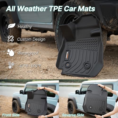 Binmotor-Floor Mats & Cargo Liner for Jeep Grand Cherokee L 2021-2026 (Only for 6 Seater Without Center Console), TPE All Weather Car Mats for Jeep Grand Cherokee L Accessories Custom Fit - style: 11) Car Mats for Jeep Grand Cherokee L 6 Seats(2021-2026)