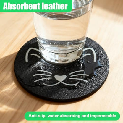 Craedli 2PCS Car Coasters for Cup Holders, 2.68 Inch Cat Cup Holder Insert Coaster Anti Slip Rubber Mat, Universal Embedded Decorative Car Cup Mat for Cars, Trucks, SUVs Interior(Ears) - size: Ears