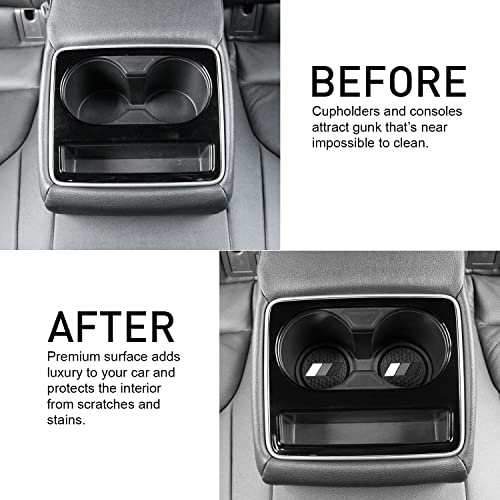 Cup Holder for Toyota Accessories Tacoma TRD 4Runner Tundra Rav4 Highlander, Classic Retro Style Tri-Color Interior Insert Coaster (2.75 Inch, White/Light Gray/Dark Gray)