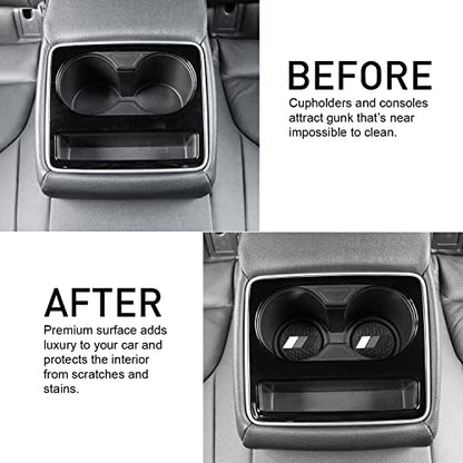 Cup Holder for Toyota Accessories Tacoma TRD 4Runner Tundra Rav4 Highlander, Classic Retro Style Tri-Color Interior Insert Coaster (2.75 Inch, White/Light Gray/Dark Gray)