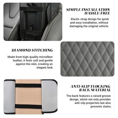 Car Center Console Cover, Upgraded Microfiber Car Armrest Cover Cushion, with 2 Storage Bags Scratch, Resistant Leather Cars Armrest Storage Box Universal Vehicles Accessories (Gray) - color: Gray