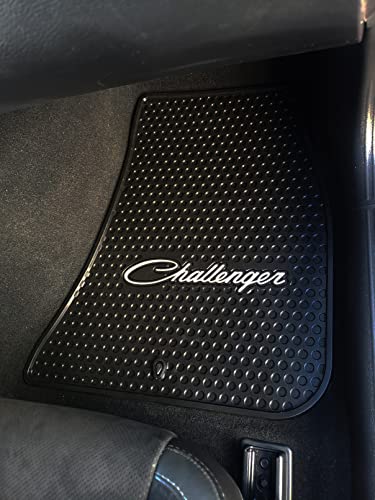 Lloyd Mats Custom-Fit All-Weather Rubber Floor Mats for Dodge Challenger RWD 2011-2023 (2PC - Silver Challenger, Black) - size: 2PC - Silver Challenger