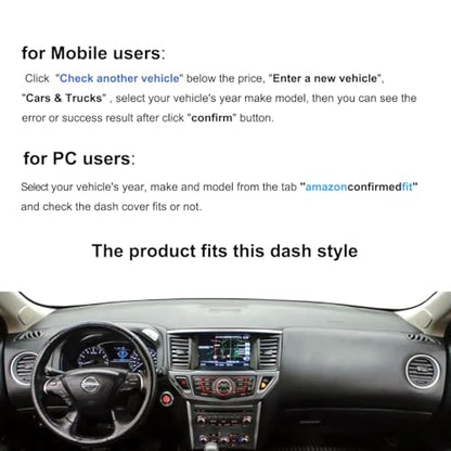 Dash Cover Mat Custom Fit for Nissan Pathfinder Dashboard Cover Pad Carpet Protector F157 (Darkgray) - color: DarkGray