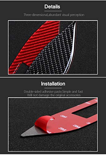 GZXinWei Red Car Interior Decoration Carbon Fiber Strips Instrument Panel Trim Cover Sticker Accessories for Ford Mustang 2015 2016 2017 2018 2019 2020 2021 2022 2023