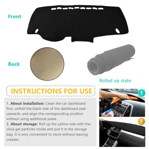 Dashboard Cover Suitable for Honda FIT 2008 2009 2010 2011 2012 2013 Car Dashboard Cover Sun Visor Mat Non-Slip Polyester Dashboard Accessories (Black) - size: 2008-2013 For Honda FIT