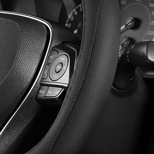 SEG Direct Car Steering Wheel Cover Universal Standard Size 14.5-15 inch, Black Microfiber Leather - color: Black, size: Standard size[14 1/2''-15'']