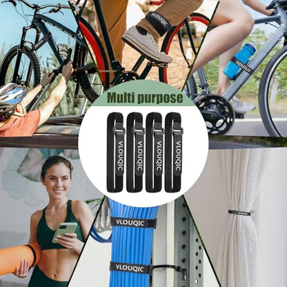 4 PCS Bike Rack Straps Bike Wheel Straps, Adjustable Bike Straps for Rack with Durability Hook Bike Car Rack Accessories, Keep The Bicycle Wheel from Spinning for Transportation and Storage