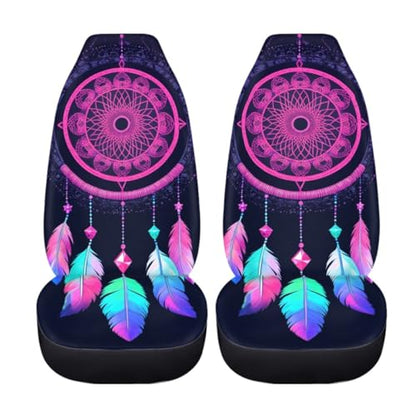 Pehede Car Seat Cover Fantasy Dream Catcher Front for Cars, Easy to Install Cover Set, Accessories Auto Trucks Van SUV,2 Packs - color: Multi12