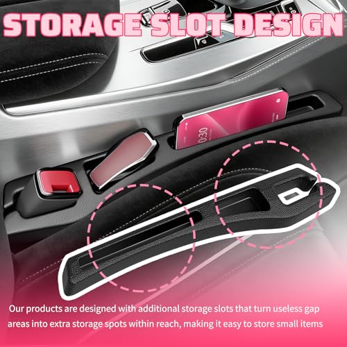 2PCS New Car Seat Gap Filler Organizer with Cell Phone Holder,Versatile Car Side Seat Gap Filler for Filling Gaps & Storing Items,2 in 1 Cars Gaps Seats Fillers