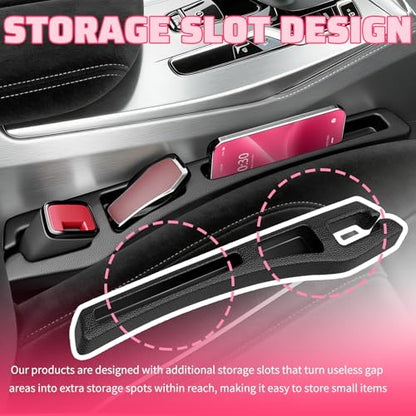 2PCS New Car Seat Gap Filler Organizer with Cell Phone Holder,Versatile Car Side Seat Gap Filler for Filling Gaps & Storing Items,2 in 1 Cars Gaps Seats Fillers
