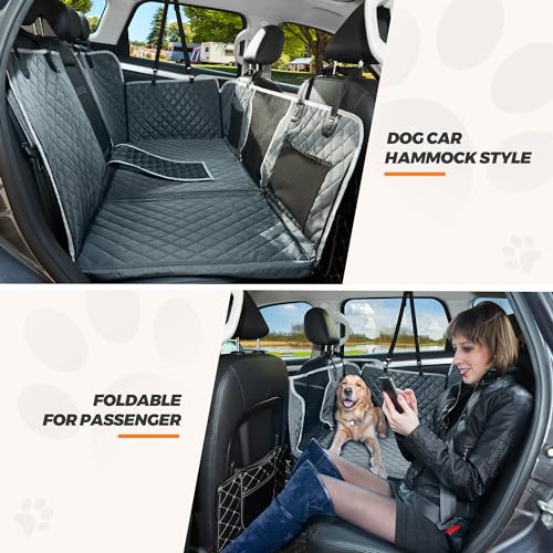 Back Seat Extender,Dog Car Seat Cover,Waterproof Pet Hammock Travel Bed,Durable Camping Air Mattress,Non Inflatable Car Bed Mattress Easy Clean for SUV Truck (Grey) - color: Grey