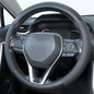 Uxcer Carbon Fiber Leather Steering Wheel Cover, Universal 14.5–15 Inch Non-Slip Breathable Steering Wheel Cover for Cars, Carbon Fiber - color: Carbon Fiber