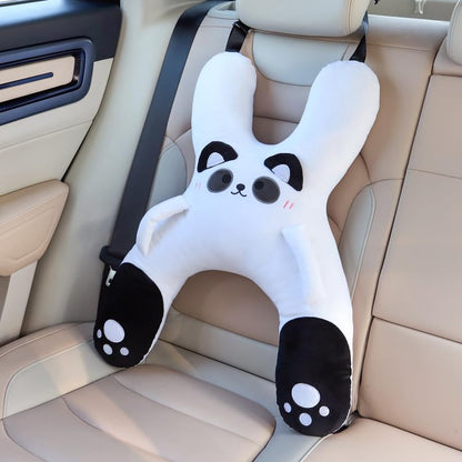 Car Pillow for Travel – Animal-Themed Car Seat Cushion with Safety Belt Protector – 4 Cute Styles: Pig, Dog, Rabbit, Panda (Dog) - color: Dog