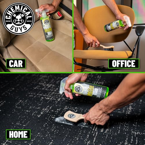 Chemical Guys Sprayable Citrus Fabric Clean Carpet & Upholstery Cleaner (Car Carpets, Seats & Floor Mats), 16 fl oz, Citrus Scent + Induro 7 Heavy Duty Nifty Interior Brush - HOL463 - size: 16 Fl Oz (Pack of 1)