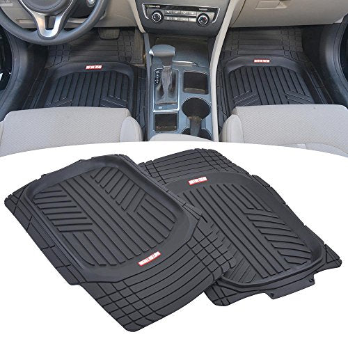 BDK FlexTough™ Contour Liners - Deep Dish Heavy Duty Rubber Floor Mats for Car SUV Truck & Van - All Weather Protection (Deep Dish 1)