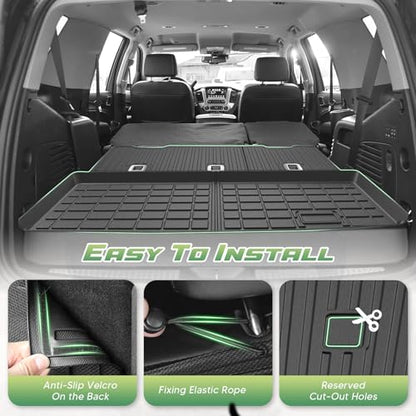 Cartist Floor Mats for 2015-2020 Chevy Tahoe & GMC Yukon Denali | SLE | SLT (7 Seats, Not for Yukon XL), All Weather Cargo Liner for Tahoe Accessories, Heavy Duty TPE Car Mats, Car Accessories - size: 1)Chevy Tahoe 2015-2020 Full Set