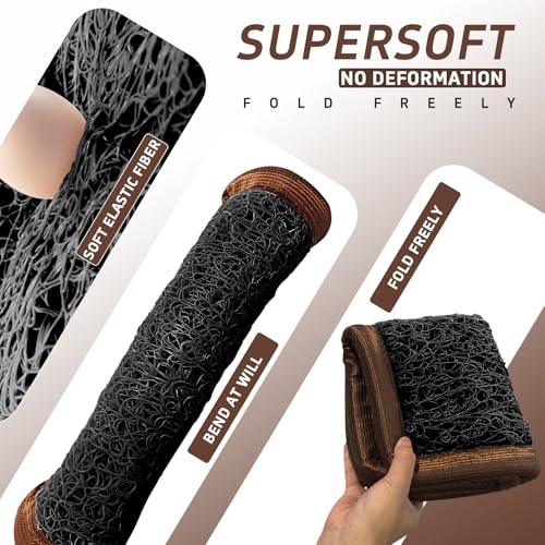 Air Fiber Seat Cushion for Office Chair, 0.7Inch Thin Car Seat Cushion for Driving, Breathable Square Chair Pad for Long Sitting Fatigue Relief, Fully Washable Desk Cushion for Gaming & Travel (Black)