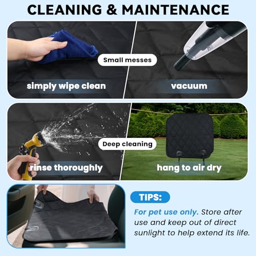 VIVAGLORY Dog Front Seat Cover Seatflex Car Seat Protector for Dog, Car Cover for Pet, Front Single Bucket Captain Chair Protector, Standard, Black, 1Pack