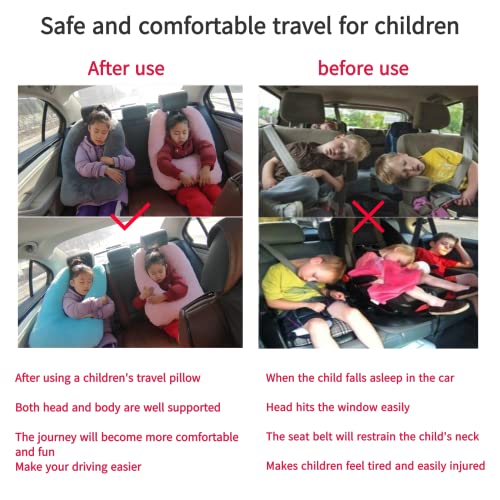 Travel Pillow Car Pillow Kid Car Sleeping The Sleeping Aid for Adults and Kids on Road Trips Kids Travel Pillow Gray