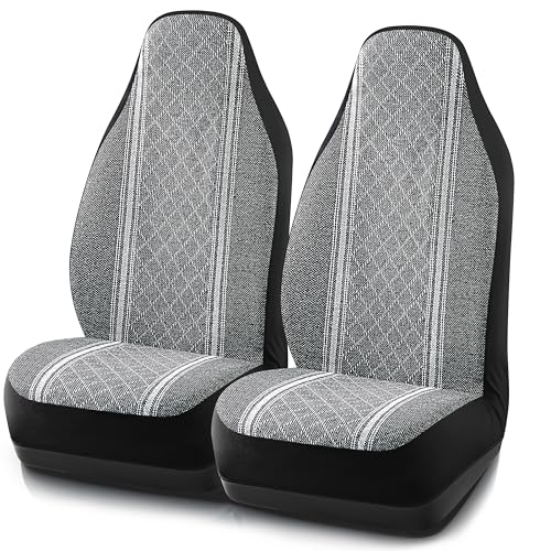 Road Comforts Baja Blanket Seat Covers Gray Diamond High Back Bucket Seat Covers - Jacquard Fabric, Airbag Compatible, Universal Fit for Cars, Trucks, SUVs, and Vans - color: High Back Gray