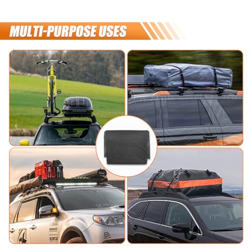 Car Roof Non-Slip Rug Pad, PVC Roof Cargo Bag Protective Mat, 47'' x 39.4'' Rooftop Cargo Carrier Bag, Multipurpose Home Liner for Kitchen, Bathroom, Shoe (Black)