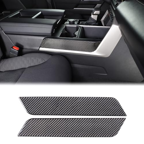 Real Carbon Fiber Center Console Gear Control Panel Side Strip Cover Trim Fit Toyot@a Tundra/Sequoia 2022-2024 Car Inner Center Console Gear Box Side Panel Protect Sticker Moulding Strip Accessories - size: Center Console Gear Control Panel Side Strip Tri