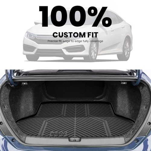 LASFIT Trunk Mat for Honda Civic Sedan 2016-2021, All Weather TPE Custom Fit Trunk Liner Trunk Tray Cargo Mat Cargo Liner Cargo Tray (Not for Hatchback/Coupe) - size: 1）For Honda Civic | 2016-2021 | Trunk Mat