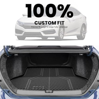 LASFIT Trunk Mat for Honda Civic Sedan 2016-2021, All Weather TPE Custom Fit Trunk Liner Trunk Tray Cargo Mat Cargo Liner Cargo Tray (Not for Hatchback/Coupe) - size: 1）For Honda Civic | 2016-2021 | Trunk Mat