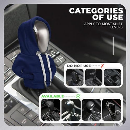 Gear Shift Hoodie, Gear Shift Cover, Fashionable Hoodie Automotive Gear Shift Knob Protector, Car Accessories Mini Sweater Gear Shift Knob Cover for Car Gear Shift Levers (Blue) - color: Blue