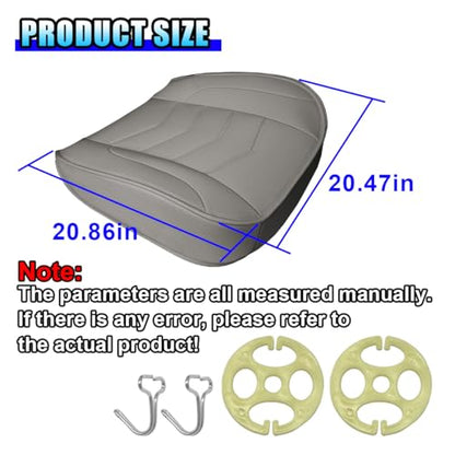 Luxury Faux Leather Car Seat Cover - Anti-Slip Waterproof Drive Seat Cushion Car Front Bottom Seat Cover with Storage Pocket - Universal Full Wrap Seats Protector for Cars SUV Trucks (Gray) - color: Gray