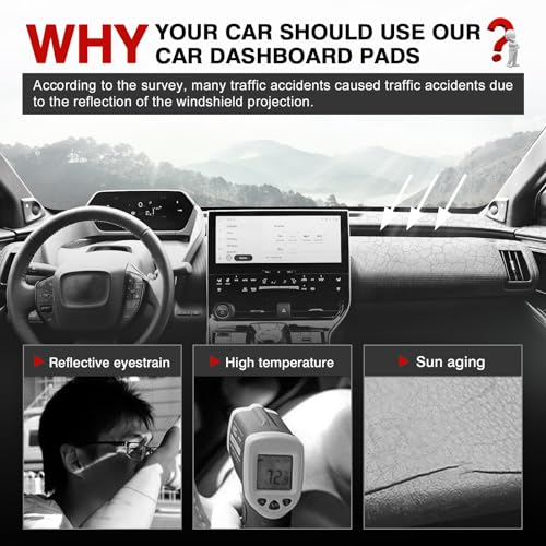 Autorder Dashboard Cover Mat for Toyota bZ4X /Subaru Solterra 2023 2024 2025 Accessories Dash Cover Upgrade Velvet Dash Mat Sunshade Glare UV Rays Protector - size: 2023-2025 Toyota bZ4X