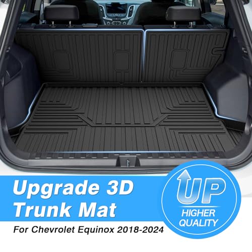 Powerty Cargo Liner & Backrest Mat for 2018-2024 Chevrolet/Chevy Equinox Accessories Rear Trunk Mat Seat Back Cover TPE All Weather Cargo Liner Heavy-Duty Trunk Liners - size: Cargo Mat｜For｜18-24｜Chevrolet/Chevy Equinox