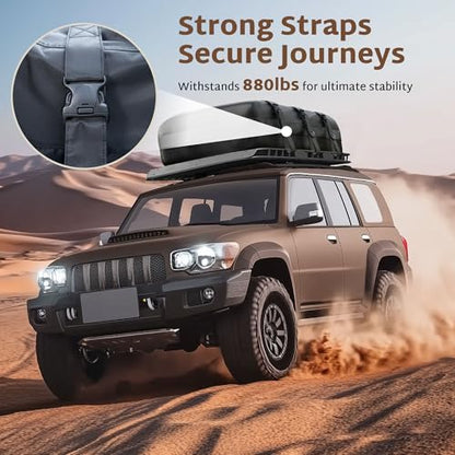 iBirdie Roof Rack Cargo Carrier 22.6 Cubic Feet, Soft-Shell Rooftop Cargo Box, Waterproof Heavy Duty 1200D for Car with/Without Roof Rack, Includes Anti-Slip Mat, Door Hooks, 46x34x25 inches - size: 46"x34"x25" 22.6 Cubic feet