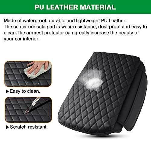 Shademax Custom for Center Console Cover Jeep Grand Cherokee L Accessories 2021-2023 2024 2025 2026 Armrest Cover Center Console Pad Leather Armrest Seat Box Cover Protector with Pockets Storage Bag - size: Size for Jeep Grand Cherokee L 2021-2026