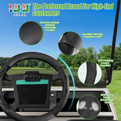 10L0L Golf Cart Steering Wheel Cover for Yamaha, Club Car DS & Precedent 1981-up, 14 Inch Black - color: Black