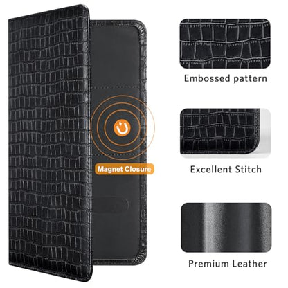 CoBak Car Registration and Insurance Holder - Vehicle Glove Box Car Organizer,Auto Truck Comparment Accessories Case with Magnetic Closure for Driver License,Cards - color: L-Crocodile Black