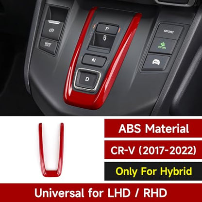 Hybrid Center Gear Shift Panel Decals for Honda CRV 2017 2018 2019 2020 2021 2022 Accessories CR-V ABS Interior Stickers, Red - color: Hybrid Center Gear Shift, Red
