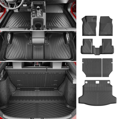 powoq Floor Mats Compatible with 2022-2026 Honda Civic Hatchback Cargo Mat Cargo Liner Floor Liner TPE Replacement for 2022-2026 Honda Civic Accessories (Trunk Mat+Backrest Mats+Floor mats) - size: Compatible with Civic Hatchback | 22-26