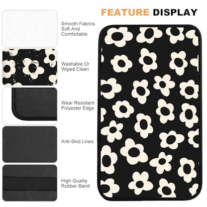 Car Center Console Cover,White Flowers Auto Center Console Pad,Armrest Cover Protector for Vehicle SUV Truck Car - color: White Flowers