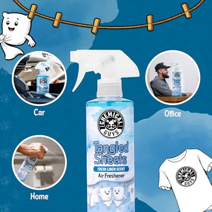 Chemical Guys Tangled Sheets Fresh Linen Scent Air Freshener Spray and Odor Eliminator, Clean Fabric Inspired Spray for Home, Office, Bathroom, Dorm, and Car Interior - 4 Fl Oz - size: 4 Fl Oz