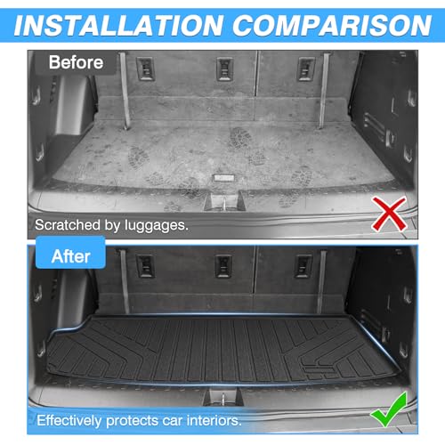 Powerty Trunk Mat for 2018-2023 Chevrolet Chevy Traverse Accessories Cargo Mats TPE All Weather Cargo Liner Heavy-Duty Trunk Liners - size: Cargo Mat｜For｜18-23｜Chevrolet Traverse