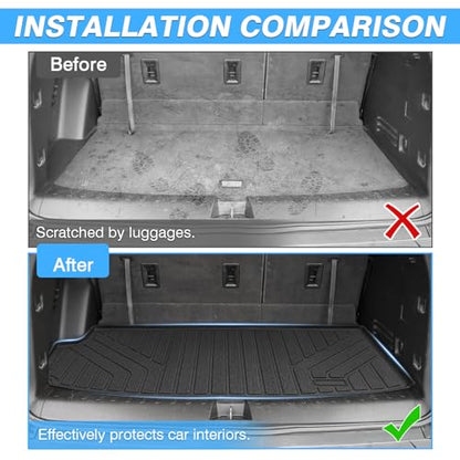Powerty Trunk Mat for 2018-2023 Chevrolet Chevy Traverse Accessories Cargo Mats TPE All Weather Cargo Liner Heavy-Duty Trunk Liners - size: Cargo Mat｜For｜18-23｜Chevrolet Traverse
