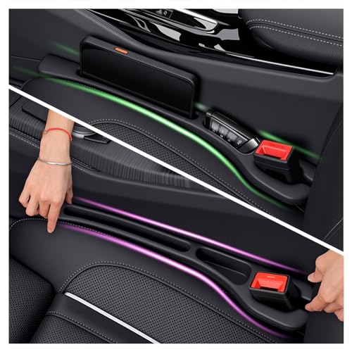 2PCS Car Seat Gap Filler Organizer,Soft Car Gap Filler Organizer for Filling Gaps with Storage Slots,Versatile Cars Seat Gaps Fillers Strip Cars Interior Accessories