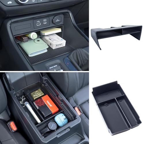 PIMCAR 2PCS Center Console Organizer and Armrest Tray for Honda CRV 2026 2025 2024 2023 CR-V Hybrid Accessories ABS Plastic Material Insert Divider Storage Box - color: 2PCS Armrest Tray & Console Tray