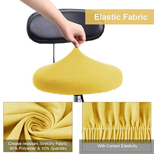 Tatuo Round Bar Stool Seat Covers Washable Stool Cushion Slipcover Elastic Bar Chair Covers for 14-17 Inch Chair (Yellow, 4 Pieces) - color: Yellow