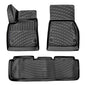RizLiner Tesla Model S 2015-2019 Floor Mats 3D Custom Fit Compatible with Tesla Model S Car Mats Laser Measured 1st & 2nd Row Floor Liners All Weather Odorless Non-Slip TPE (Front & Rear,Black) - size: Model S 2015 - 2019