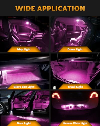 Zakolak 24PCS LED Interior Car Lights, Extremely Bright LED Bulb Kit, Applicable to Dome Map Door Lights and Other Parts Replacement for Your Cars, to Help You See Inside The Car at Night（Purple） - color: Purple