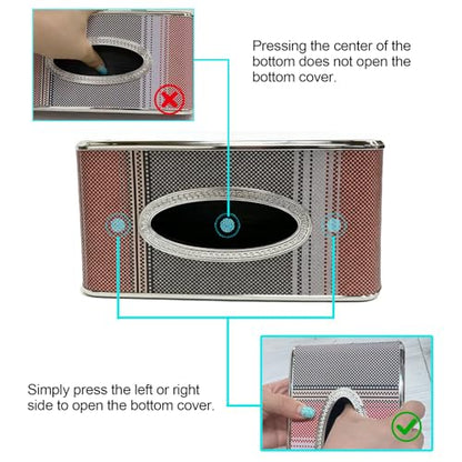 Universal Tissue Holder for Car Interior, Flat Tissue Box Holder, Kleenex & Napkin Organizer, Car Accessories for Women & Men, Center Console, Armrest & Back Seat, Travel Essentials (Flat) - style: Flat